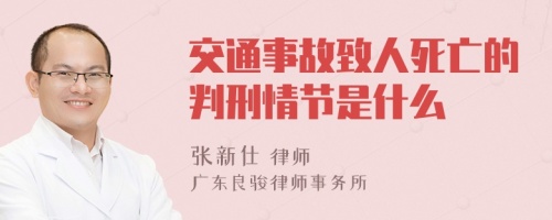 交通事故致人死亡的判刑情节是什么