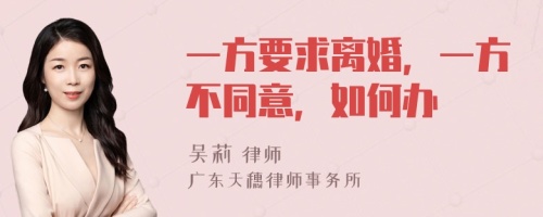 一方要求离婚，一方不同意，如何办