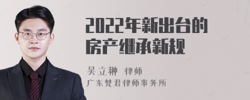 2022年新出台的房产继承新规