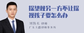 探望权另一方不让探视孩子要怎么办