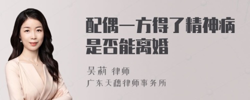 配偶一方得了精神病是否能离婚