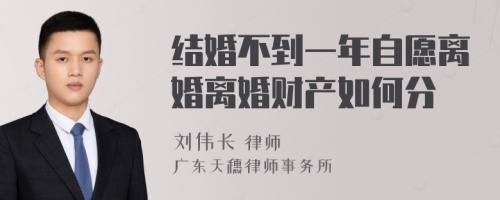 结婚不到一年自愿离婚离婚财产如何分