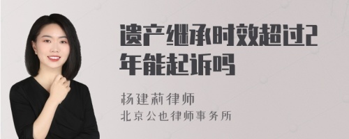 遗产继承时效超过2年能起诉吗