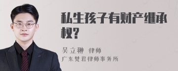 私生孩子有财产继承权?