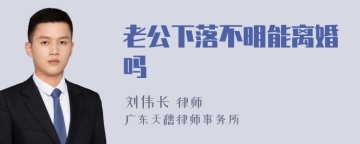 老公下落不明能离婚吗