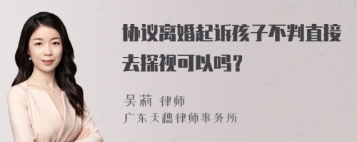 协议离婚起诉孩子不判直接去探视可以吗？