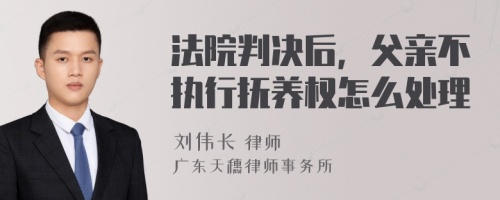 法院判决后，父亲不执行抚养权怎么处理