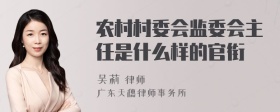 农村村委会监委会主任是什么样的官衔