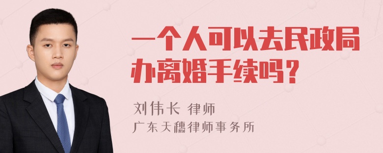 一个人可以去民政局办离婚手续吗？