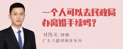 一个人可以去民政局办离婚手续吗？