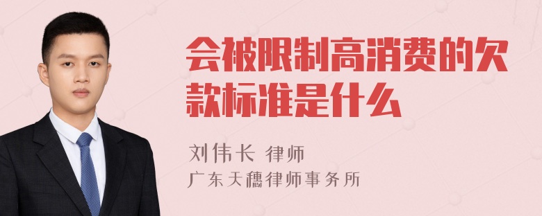 会被限制高消费的欠款标准是什么