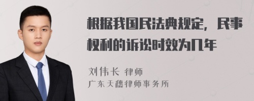 根据我国民法典规定，民事权利的诉讼时效为几年