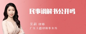 民事调解书公开吗