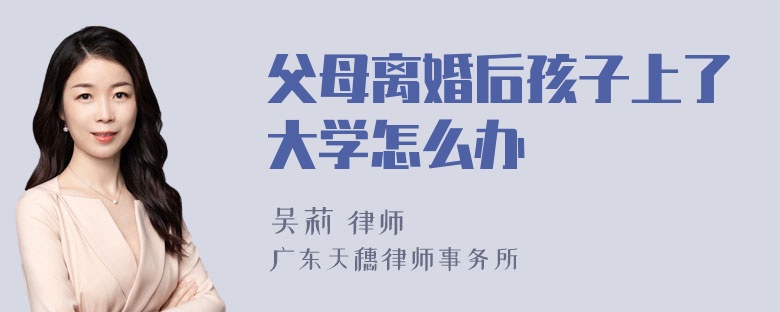 父母离婚后孩子上了大学怎么办