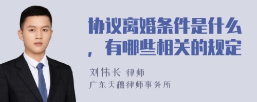 协议离婚条件是什么，有哪些相关的规定