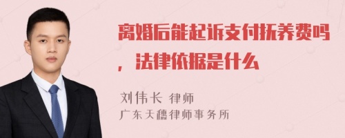 离婚后能起诉支付抚养费吗，法律依据是什么