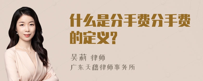 什么是分手费分手费的定义?