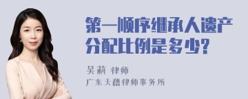 第一顺序继承人遗产分配比例是多少?