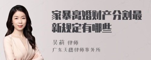 家暴离婚财产分割最新规定有哪些