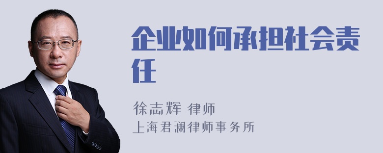 企业如何承担社会责任