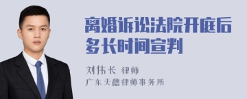 离婚诉讼法院开庭后多长时间宣判