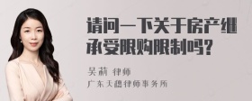 请问一下关于房产继承受限购限制吗?