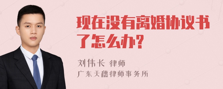 现在没有离婚协议书了怎么办?