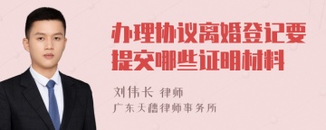 办理协议离婚登记要提交哪些证明材料