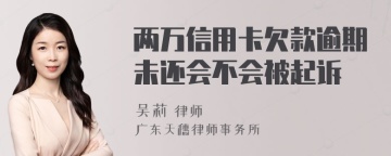 两万信用卡欠款逾期未还会不会被起诉