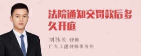 法院通知交罚款后多久开庭