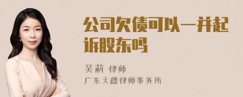 公司欠债可以一并起诉股东吗