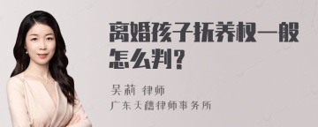 离婚孩子抚养权一般怎么判？