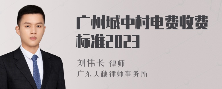 广州城中村电费收费标准2023
