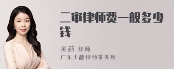 二审律师费一般多少钱