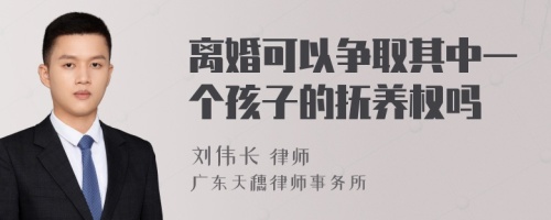 离婚可以争取其中一个孩子的抚养权吗