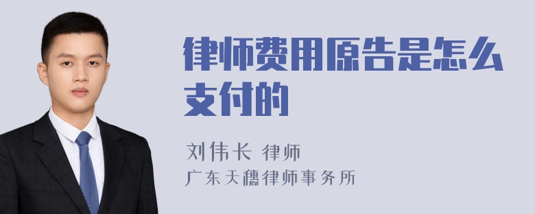 律师费用原告是怎么支付的