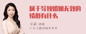 属于导致婚姻无效的情形有什么