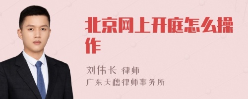 北京网上开庭怎么操作