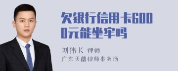 欠银行信用卡6000元能坐牢吗