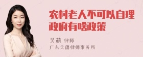 农村老人不可以自理政府有啥政策