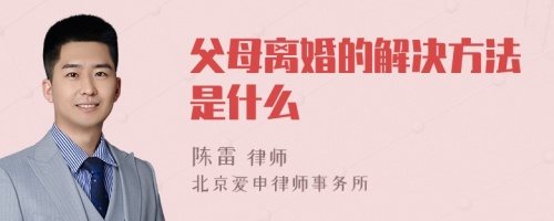 父母离婚的解决方法是什么