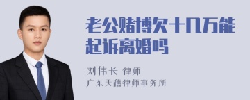 老公赌博欠十几万能起诉离婚吗