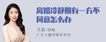 离婚冷静期有一方不同意怎么办