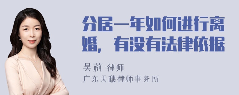 分居一年如何进行离婚，有没有法律依据