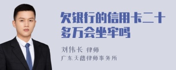 欠银行的信用卡二十多万会坐牢吗