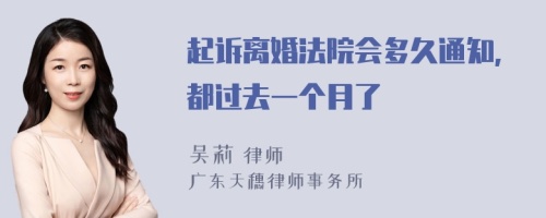 起诉离婚法院会多久通知,都过去一个月了