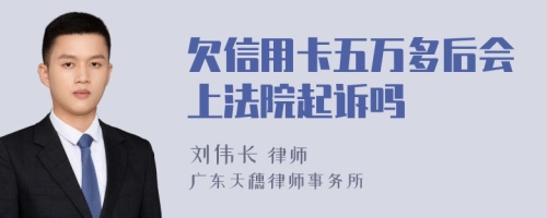 欠信用卡五万多后会上法院起诉吗