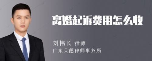 离婚起诉费用怎么收