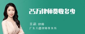 25万律师费收多少