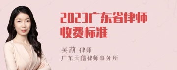 2023广东省律师收费标准